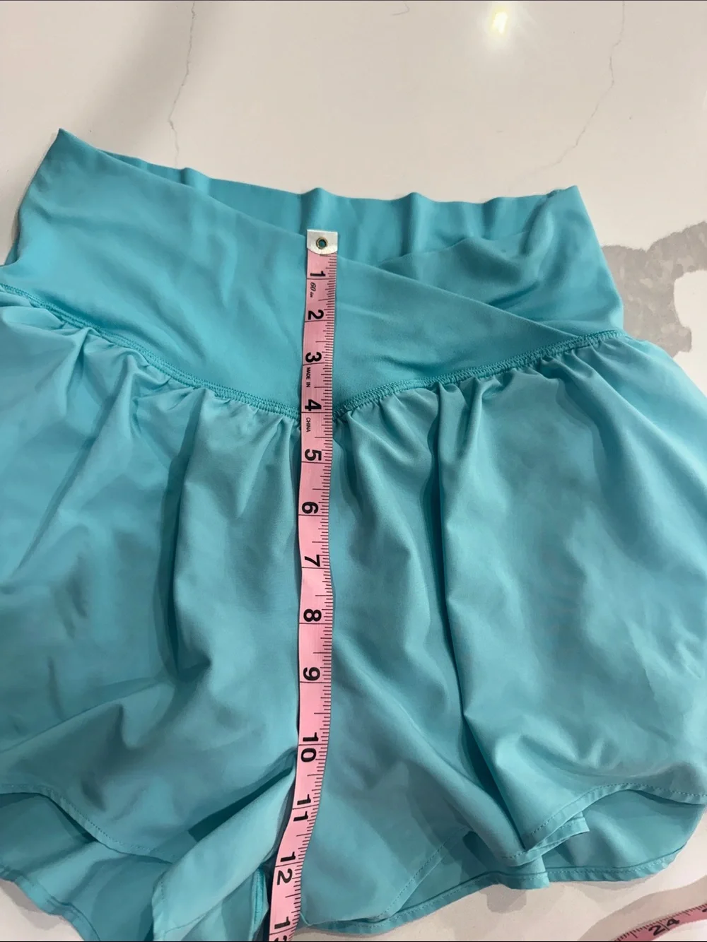 Lightweight Aqua Women's Skort Shorts with Crossover Waistband
